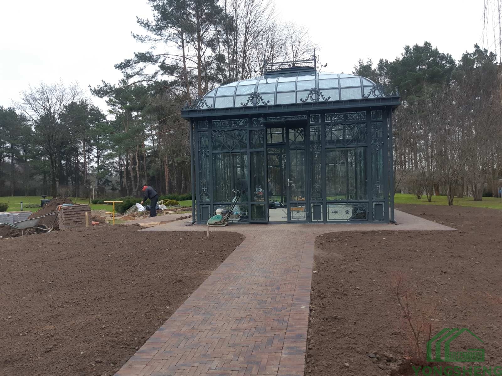 Luxury Victorian style glass greenhouse